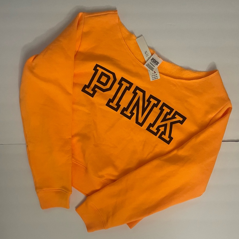 NWT - PINK Neon Orange Sweatshirt